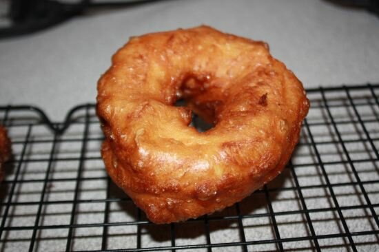 Fry for a approx 2 minutes on each side French Crullers with Honey Glaze