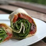 Red Lentil Hummus Veggie Wrap